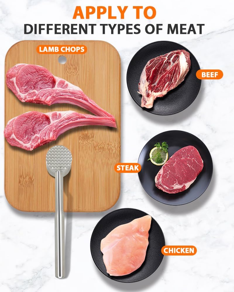 Brigii Meat Tenderizer Tool, 304 Stainless Steel Meat Malle - MTD02