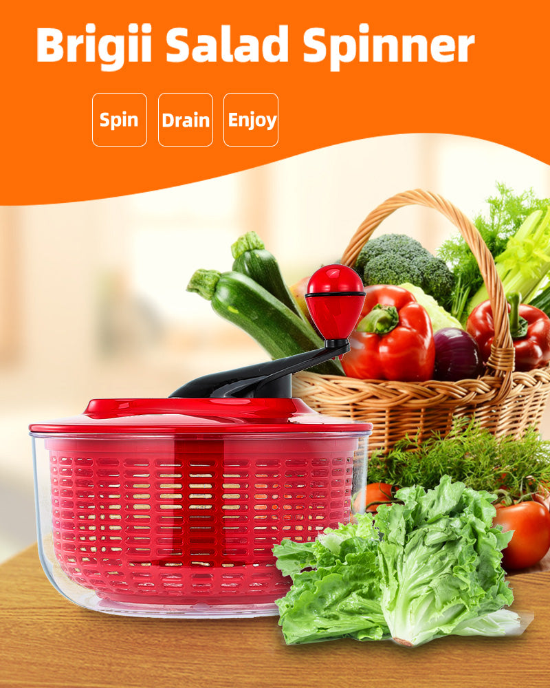 Brigii Salad Spinner, 5.3 Quart Lettuce Spinner - SS01