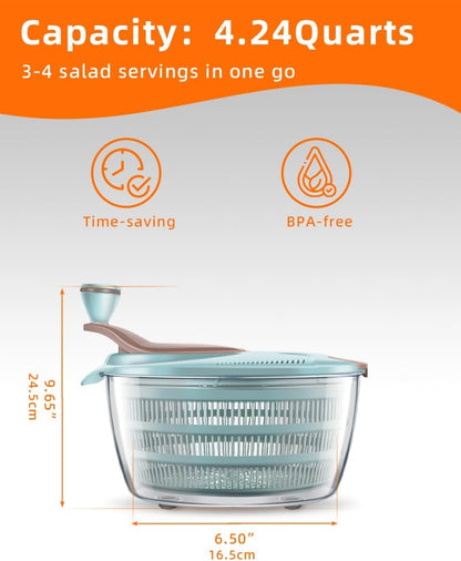Brigii Salad Spinner, 4.24 Quart - SS06
