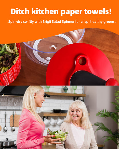 Brigii Salad Spinner, 5.3 Quart Lettuce Spinner - SS01
