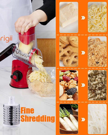 Brigii Rotary Cheese Grater , Mandoline Slicer, Food Chopper - VC10