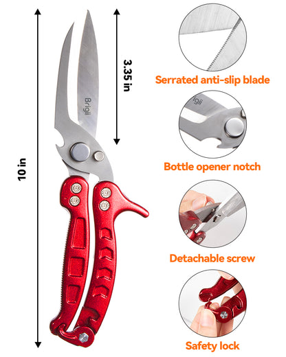 Brigii Kitchen Shear, Stainless Steel Heavy Duty Poultry Shears -  KS01